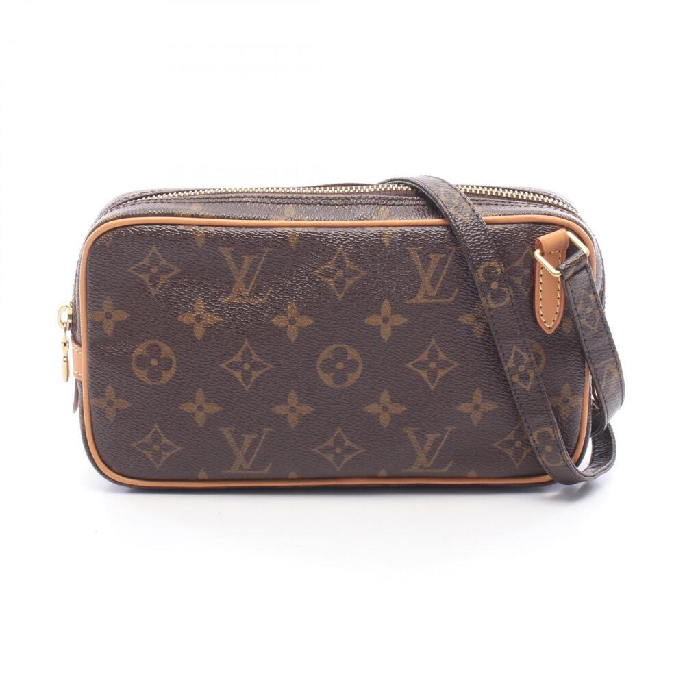 Louis Vuitton Marly Bandouliere Monogram Canvas Leather Shoulder Bag Brown